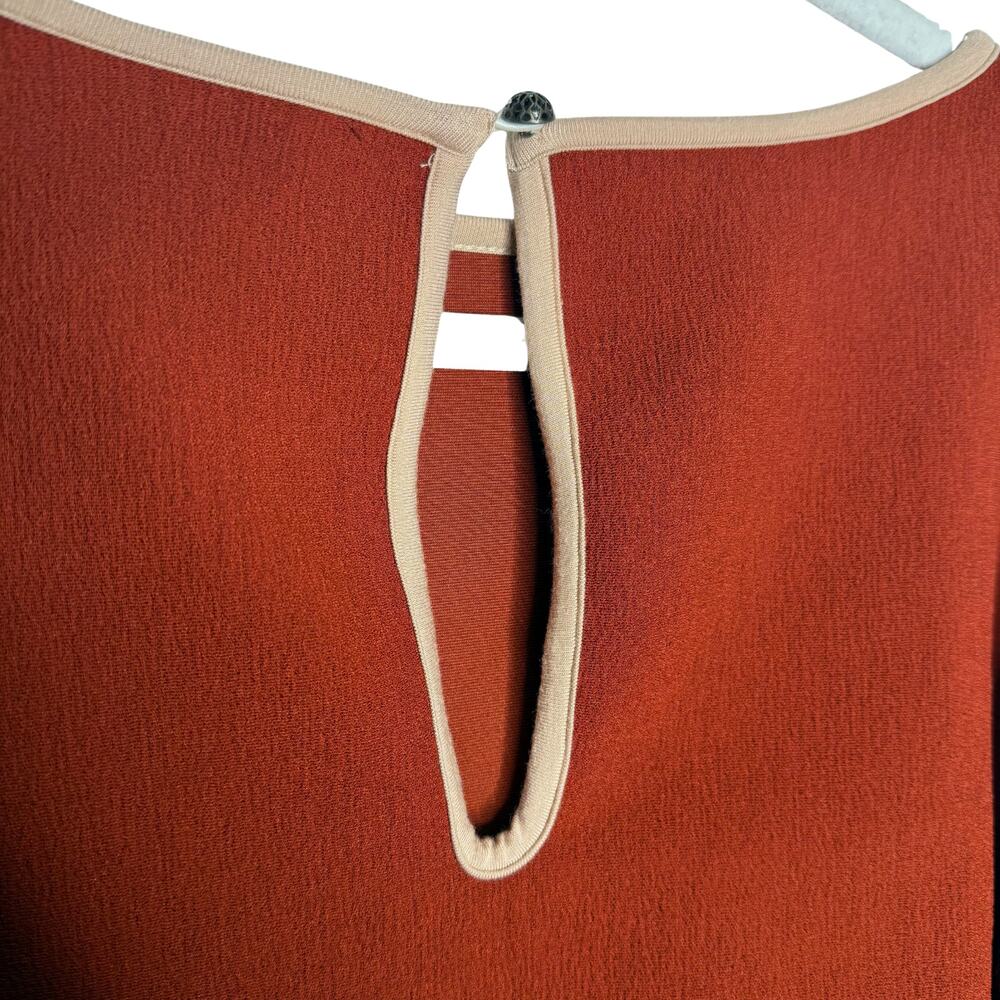 Anthropologie Maeve Contrast Trim Cropped Long Sleeve Top Size 2 Preppy Fall New - Picture 10 of 11
